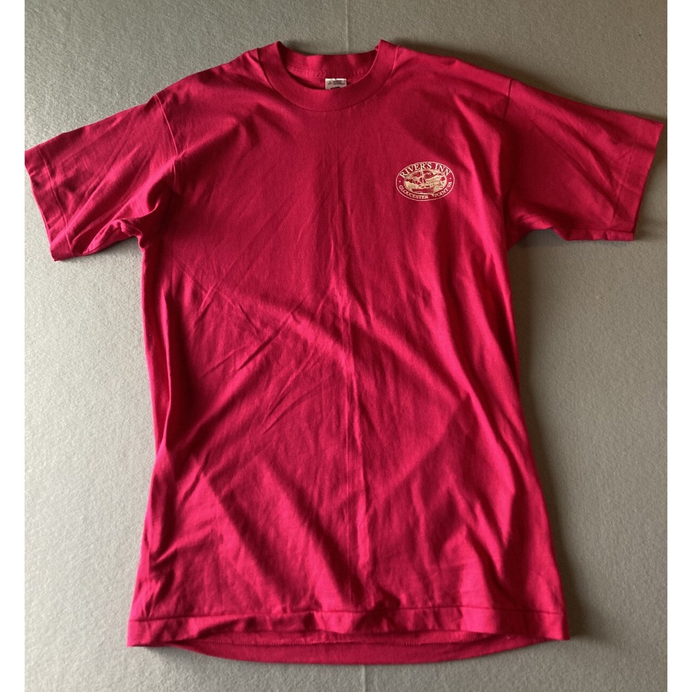 Vintage Fruit Of The Loom Men's Shirt Large Single Stitch River's Inn NEW #2016